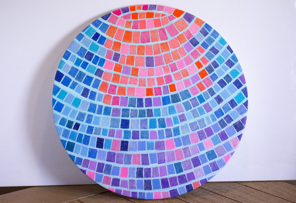 colorful painted disco ball