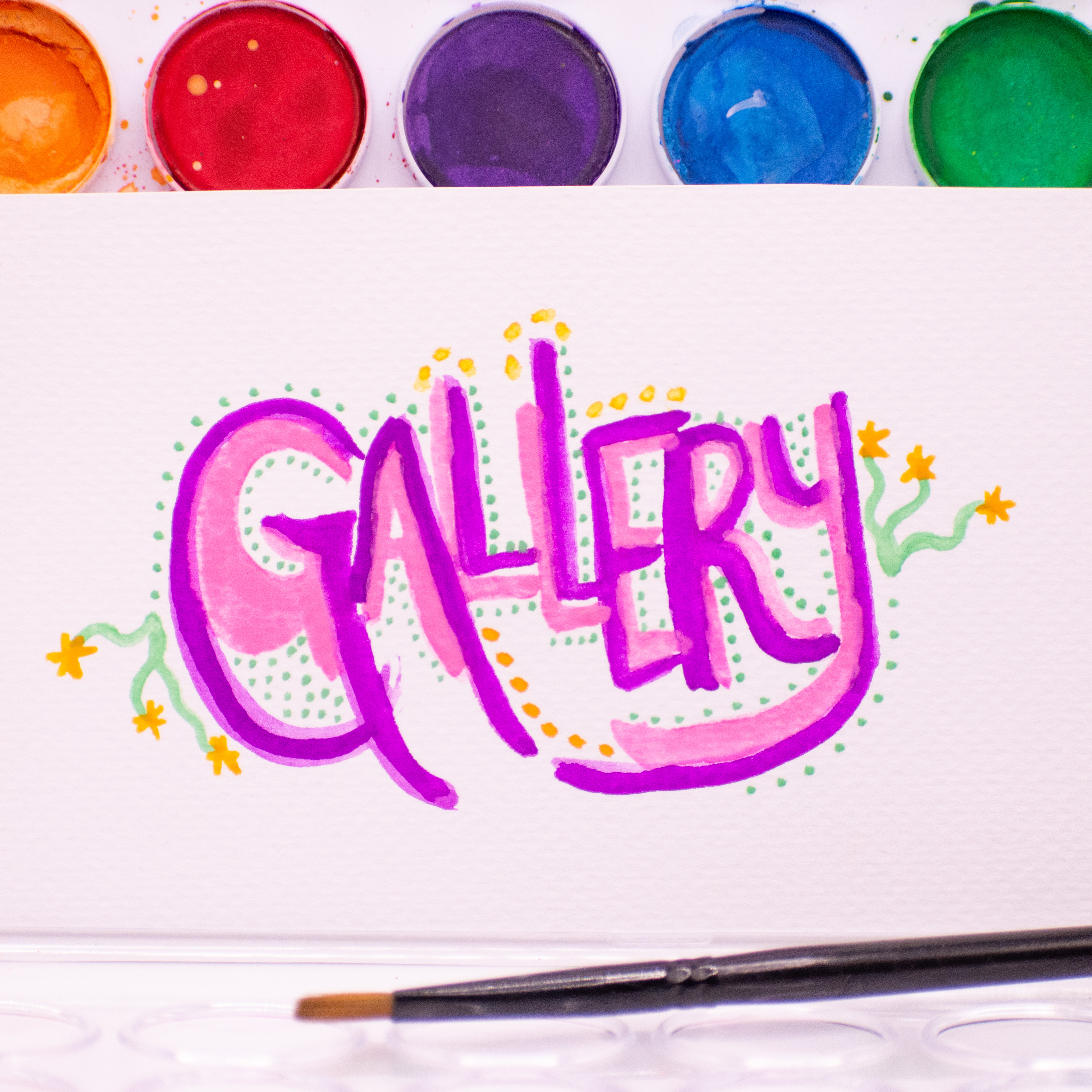 the word gallery painted