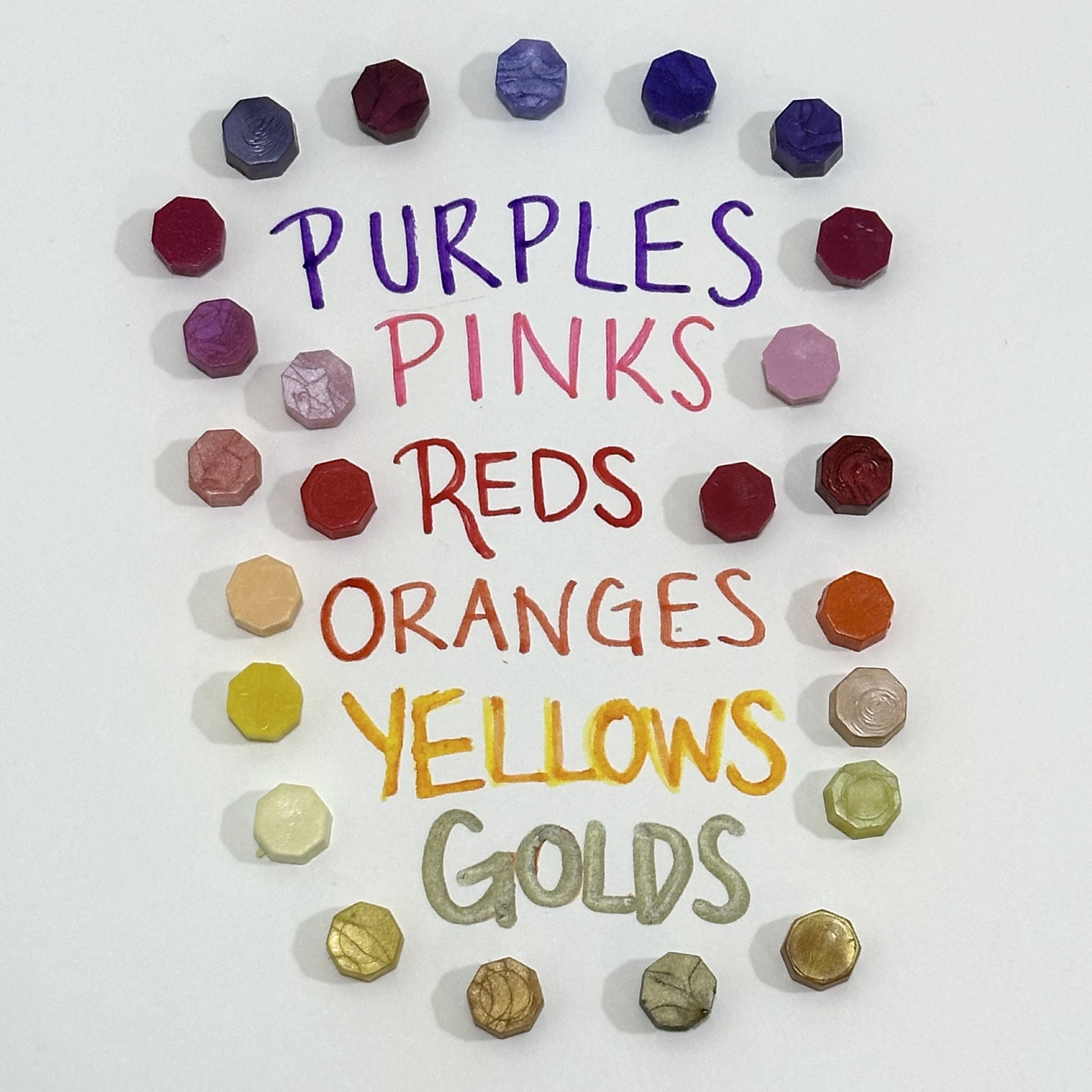 an assortment of colorful wax beads