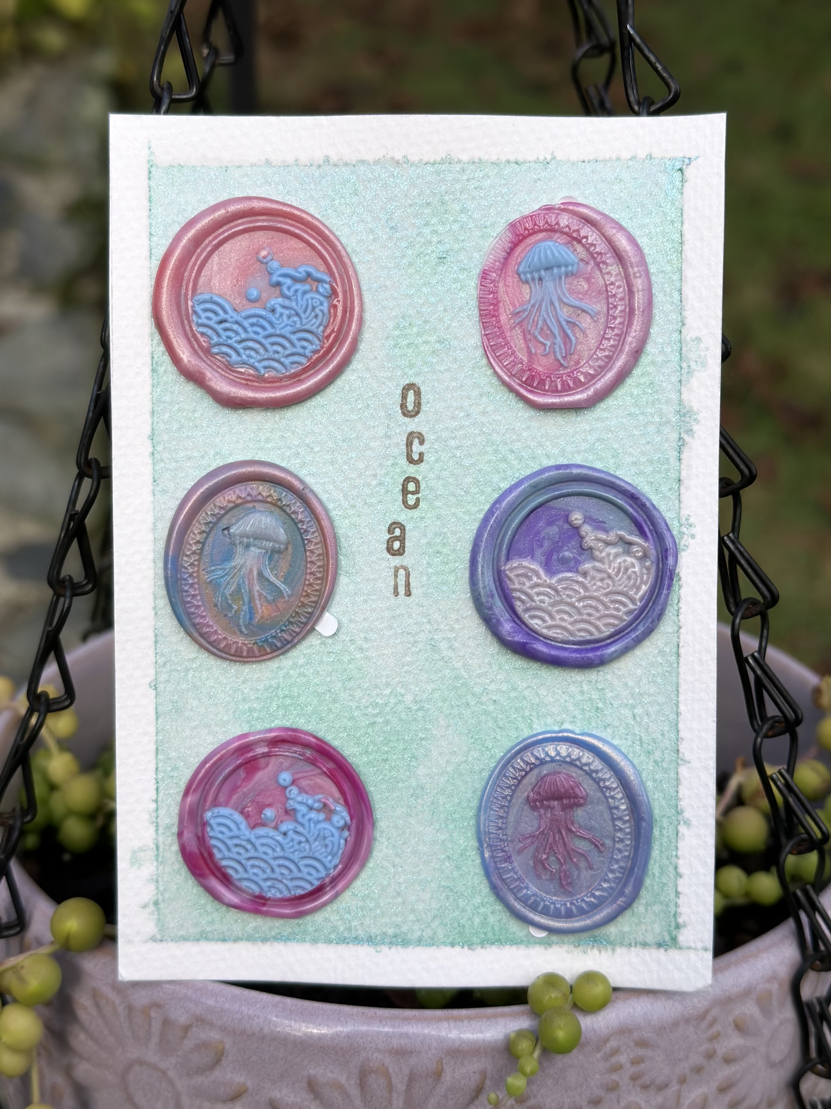 ocean themed wax seal stickers