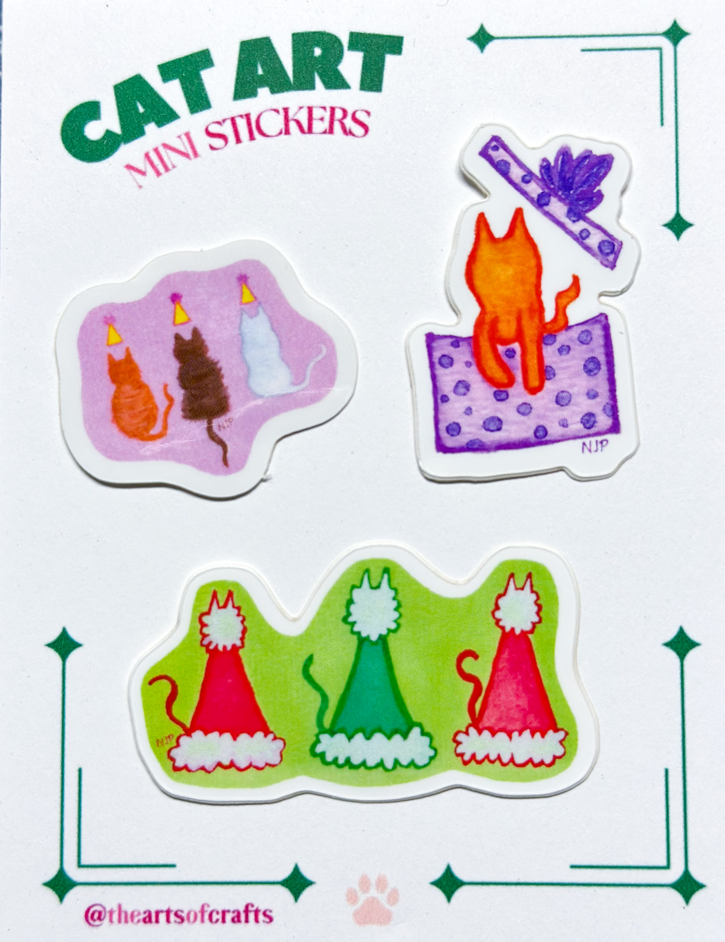 cat art mini sticker variety pack