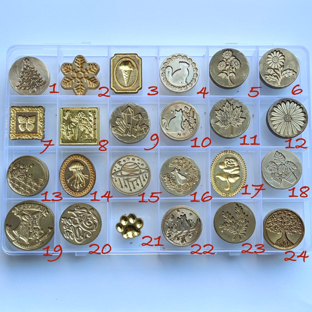 24 wax seal stamp heads numbered